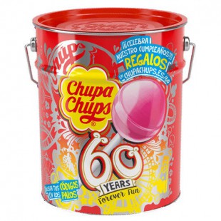 CHUPA CHUPS - Chupa chups pot metal 150 sucettes collector anniversaire 60 ans
