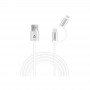 Câble de charge 2 en 1 USB - USB-C / Lightning 1m blanc 12/15W