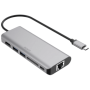 DELTACO USB-C Dockingstation HDMI/RJ45/2xUSB/SD space grau