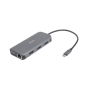 DELTACO USB-C Dockingstation 3xUSB/SD/microSD/RJ45/HDMI si