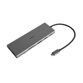 DELTACO 12in1 USB-C Dockingstation 4K UHD/60Hz 85W silber