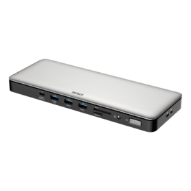 DELTACO USB-C Dockingstation 2xHDMI/DP/USB/RJ45/SD 96W
