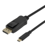 DELTACO 8K USB-C/DisplayPort Kabel 7680x4320 30Hz 1m schwa