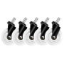 Deltaco RGB Rollen f. Gamingstühle 5er Pack weiß