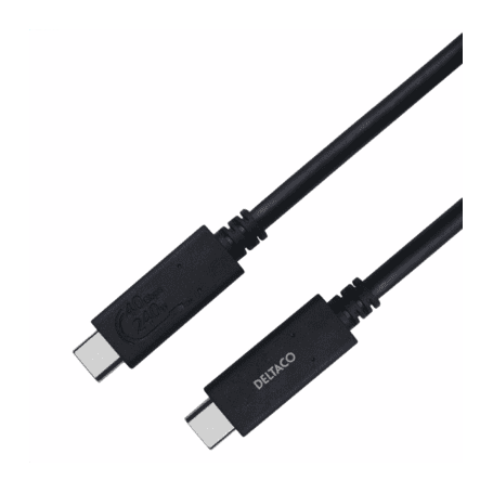 Deltaco USB-C zu USB-C Kabel 0,8m 5A schwarz