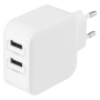 Deltaco Ladegerät 24W 2x USB 4,8A weiß