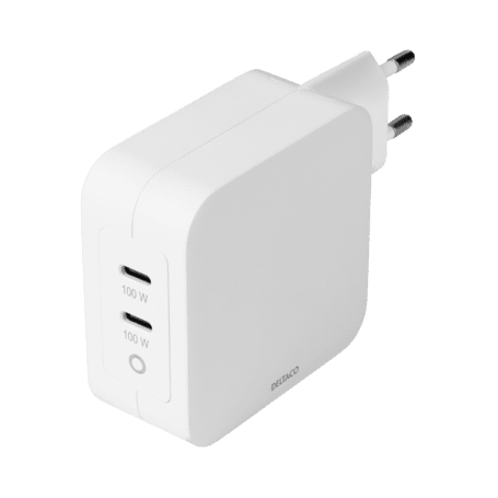 Deltaco PD Ladegerät 100W 2x USB-C Gan weiß