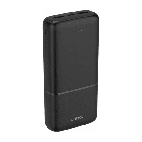 DELTACO Powerbank 20000mAh 20W PD USB-C/2x USB schwarz