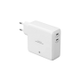 Deltaco Ladegerät 2x USB-C m. Powerbank 9600mAh weiß