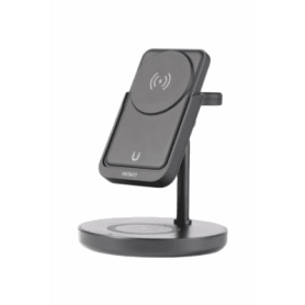 DELTACO Wireless Charger Magnetic 3in1 Powerbank schwarz