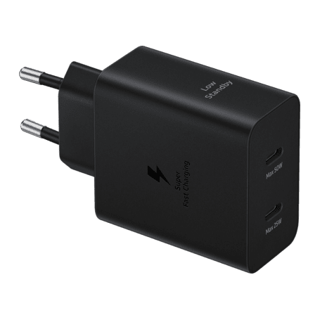Samsung Schnellladegerät 2xUSB-C 50W+USB-C Kabel 1,8m schw