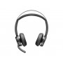 Poly - Voyager Focus 2 UC USB-A Casque avec support - Casque Bluetooth à deux oreilles (stéréo) avec microphone à perche - USB-A compatible PC/Mac - Suppression active du bruit - Teams, Zoom et autres