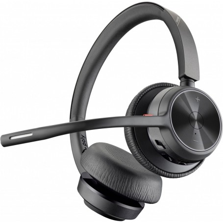 Poly – Micro-Casque sans Fil Voyager 4320 UC avec Socle de Chargement (Plantronics) – Micro-Casque avec Micro-Perche – USB-A – Compatible avec Teams (certifié), Zoom et Bien Plus Encore