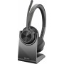 Poly – Micro-Casque sans Fil Voyager 4320 UC avec Socle de Chargement (Plantronics) – Micro-Casque avec Micro-Perche – USB-A – Compatible avec Teams (certifié), Zoom et Bien Plus Encore