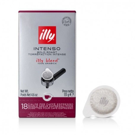 Café Illy Torréfié INTENSO en dosettes E.S.E. - 1 boîte de 18 dosettes