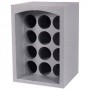 EDA Porte-bouteilles, pour 12 bouteilles, polystyrne, gris