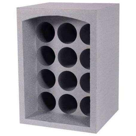 EDA Porte-bouteilles, pour 12 bouteilles, polystyrne, gris