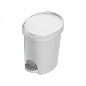 EDA Poubelle cosmtique pdale Stepy, 6 litres, blanc