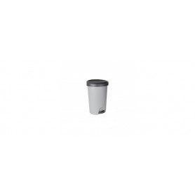 EDA Poubelle pdale Stepy, 27 litres, PP, gris/anthracite
