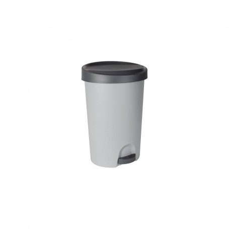EDA Poubelle pdale Stepy, 27 litres, PP, gris/anthracite