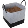 EDA Sac pour granuls de bois, feutre, 60 litres, gris/noir