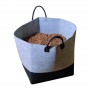 EDA Sac pour granuls de bois, feutre, 60 litres, gris/noir