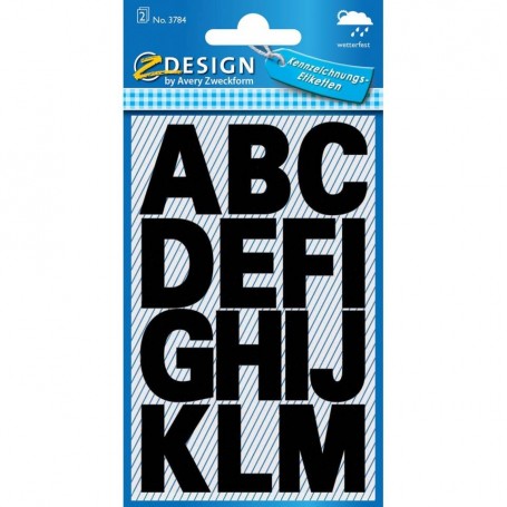 ZDesign HOME Stickers de lettres, lettres A-Z, noir