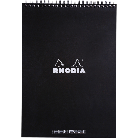 RHODIA Bloc spiral No. 18, format A4, pointill dot, noir