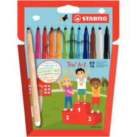STABILO Feutre Trio A-Z, tui en carton de 12