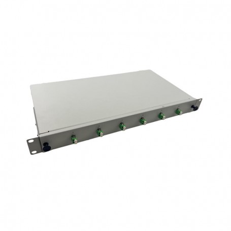 Boîtier d'épissure Helos LWL 19" 6x LC/APC duplex gris