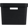 EDA Bote de rangement STONE, 18 litres, PP, noir