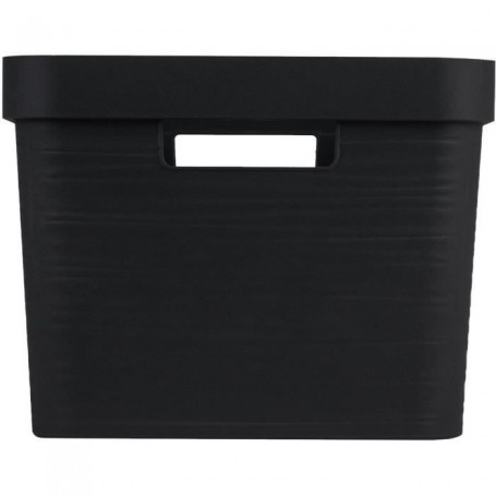 EDA Bote de rangement STONE, 18 litres, PP, noir