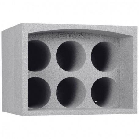 EDA Porte-bouteilles, pour 6 bouteilles, polystyrne, gris