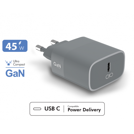 CS 45W 1 Port C PD GaN Recyclé Gris