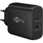 Chargeur Rapide Double USB-C™ PD (45 W) noir1x port USB-C™ (Power Delivery) et 1x port USB-A