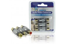 HQ RCA coupler 3xf - 3xf audio/video gold plated