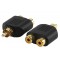 Valueline adapter plug phono plug to 2 phono sockets (GOLD)