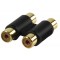 Valueline adapter plug 2 phono sockets to 2 phono sockets (GOLD)