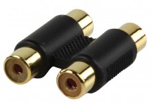 Valueline adapter plug 2 phono sockets to 2 phono sockets (GOLD)
