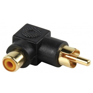 Valueline adapter plug angled RCA plug to RCA socket (GOLD)