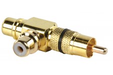 Valueline adapter plug RCA plug to double RCA socket (GOLD) black