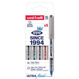uni-ball Stylo roller eye fine UB157 PF, tui de 5, assorti