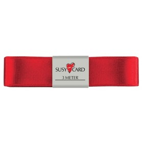 SUSY CARD Ruban cadeau "double satin", 25 mm x 3 m, bleu