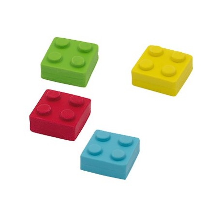 WEDO Gomme en plastique brique "BRICKY", set de 4