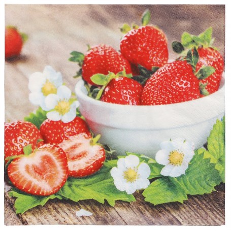 PAPSTAR Serviette motif "Strawberry Taste", 330 x 330 mm