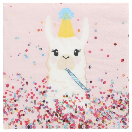 PAPSTAR Serviette motif "Lama Party", 330 x 330 mm