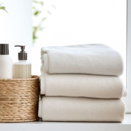 Lot de 10 : HYGOSTAR Serviette de toilette Eco, 500 x 1.000 mm, blanc 