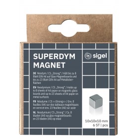 sigel Cube aimant nodym "Strong" C5, set de 6, argent