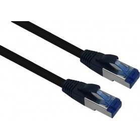 Cordon patch extérieur S/FTP Cat 6a noir 2,0 m