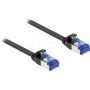 Câble plat RJ45, Cat.6a, 1 m, noir